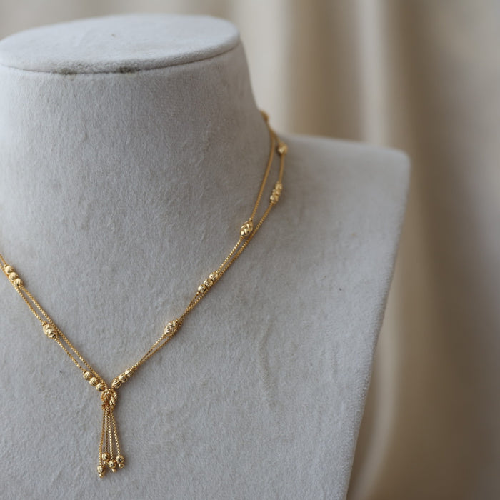 Heritage gold plated simple short necklace HS001