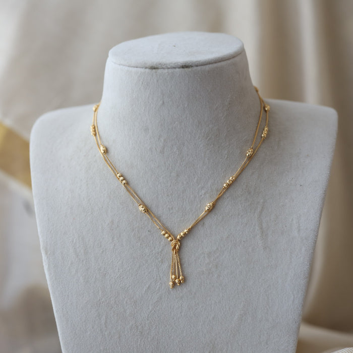 Heritage gold plated simple short necklace HS001