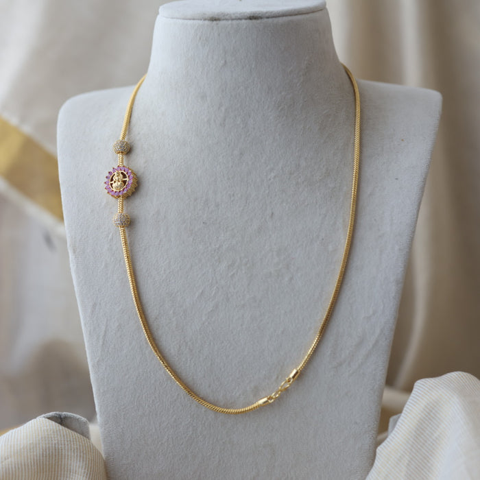 Heritage gold plated ruby white stone kodi chain HC2018