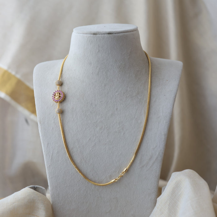 Heritage gold plated ruby white stone kodi chain HC2018