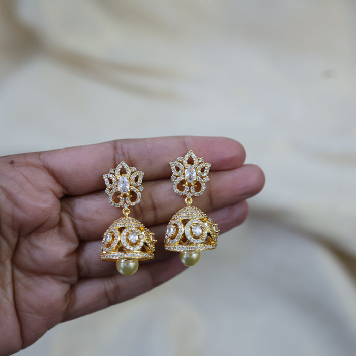 Heritage pearl stone jumka earrings HJ98
