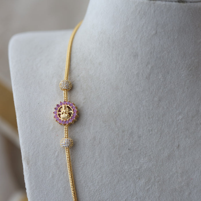 Heritage gold plated ruby white stone kodi chain HC2018