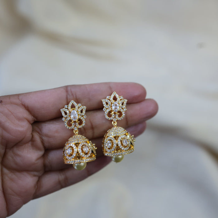 Heritage pearl stone jumka earrings HJ98