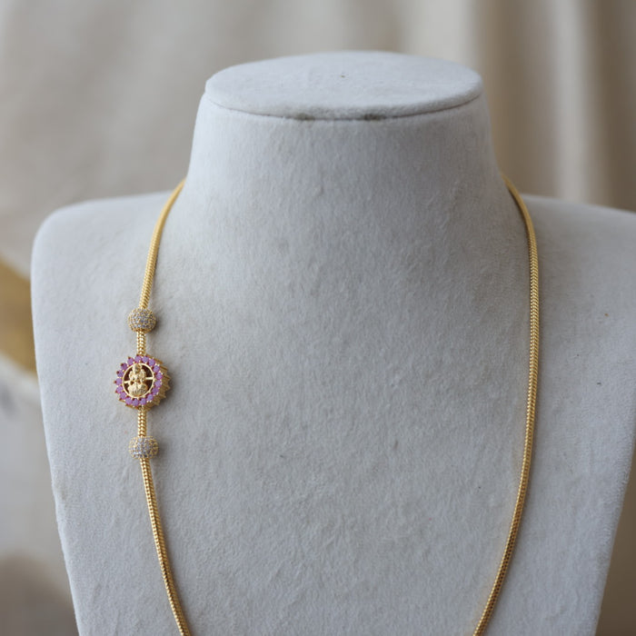Heritage gold plated ruby white stone kodi chain HC2018