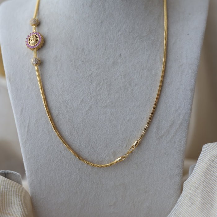 Heritage gold plated ruby white stone kodi chain HC2018