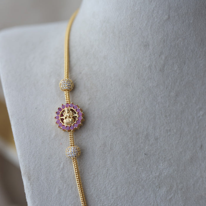 Heritage gold plated ruby white stone kodi chain HC2018