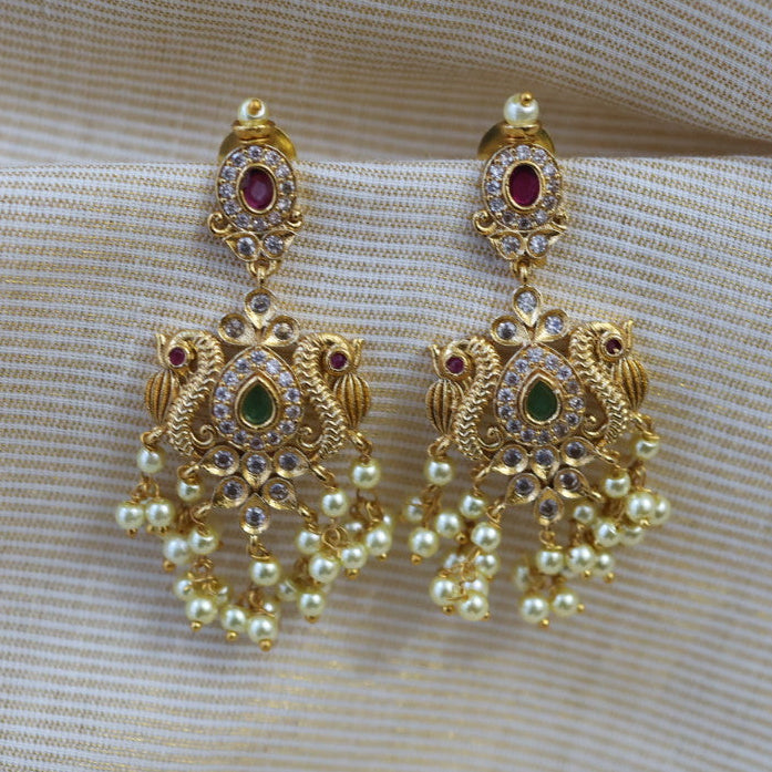 Antique gold drop earrings AD011