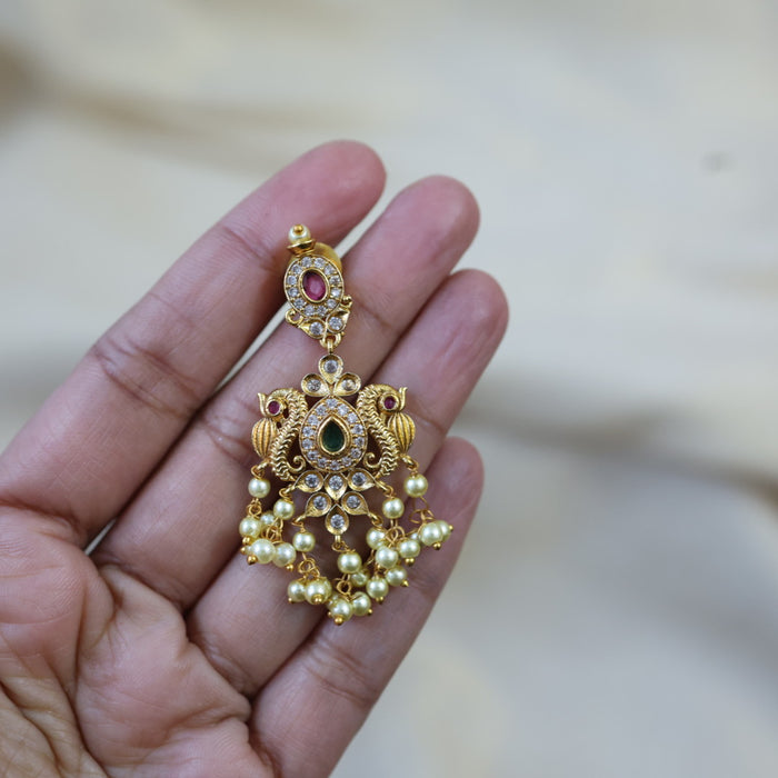 Antique gold drop earrings AD011
