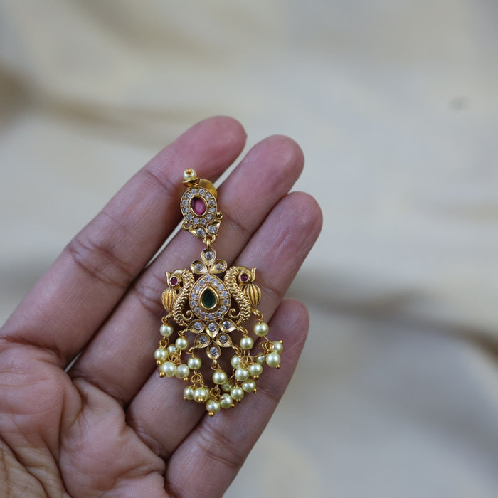 Antique gold drop earrings AD011