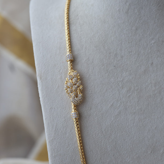 Heritage gold plated white stone kodi chain HC289