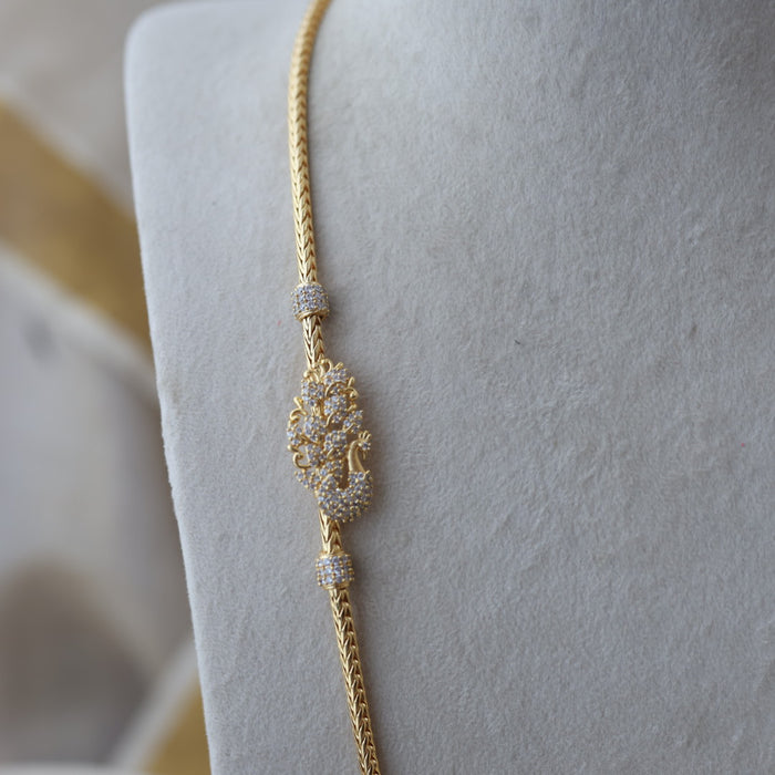 Heritage gold plated white stone kodi chain HC289