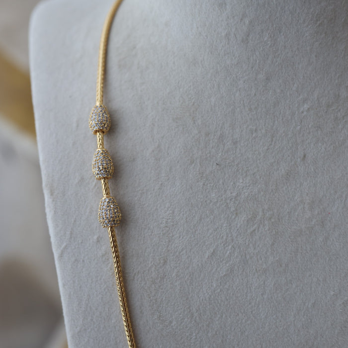 Heritage gold plated white stone kodi chain HC2819