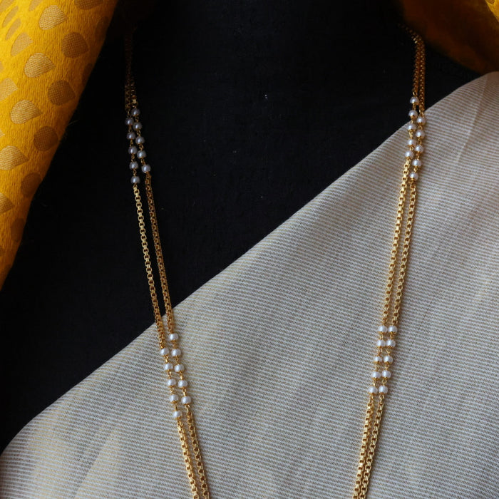 Heritage gold plated multi stone padakam long necklace HP9088