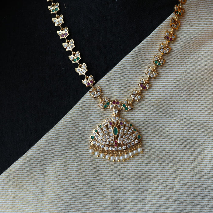 Heritage gold plated multi stone short necklace H1235