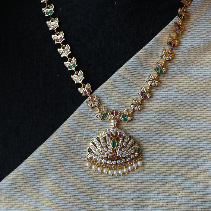 Heritage gold plated multi stone short necklace H1235