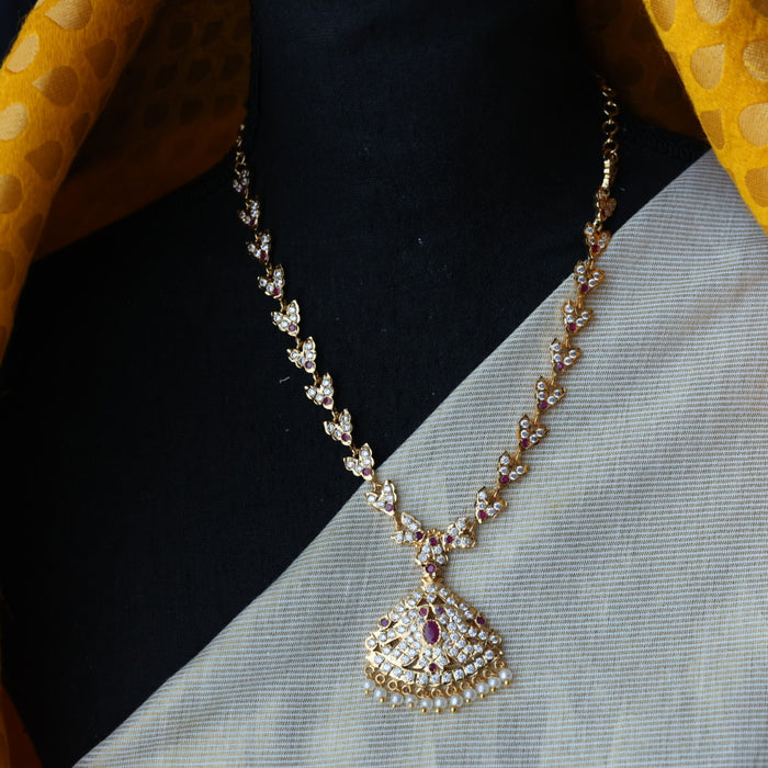 Heritage gold plated short necklace set with earrings H3552