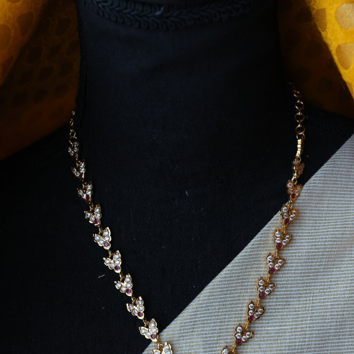 Heritage gold plated short necklace set with earrings H3552