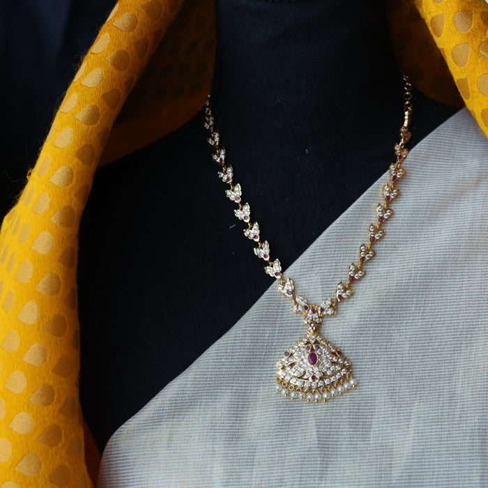 Heritage gold plated short necklace set with earrings H3552