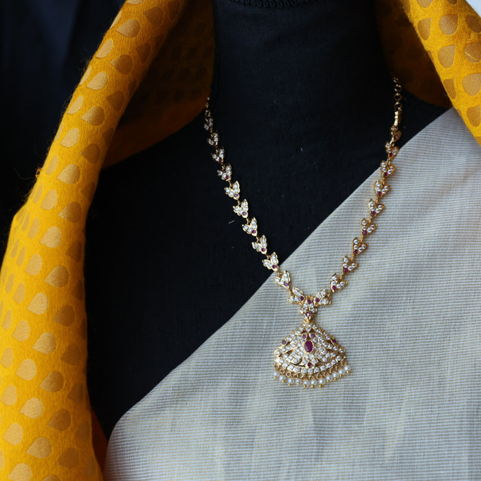 Heritage gold plated short necklace set with earrings H3552