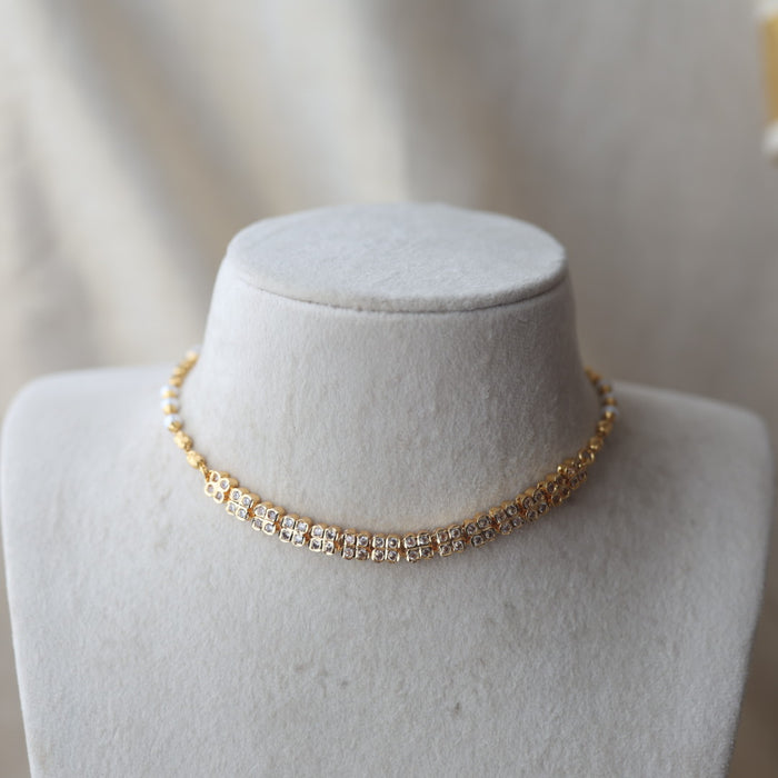 Heritage gold plated 2 IN 1 short necklace H499