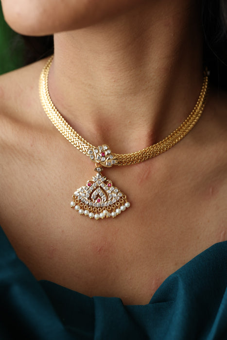 Heritage gold plated short necklace H7061