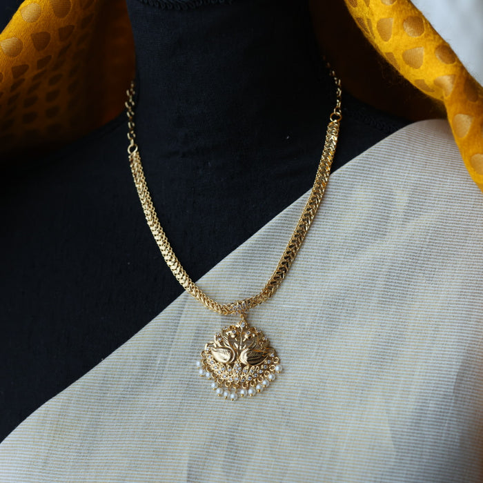 Heritage gold plated short necklace H9033