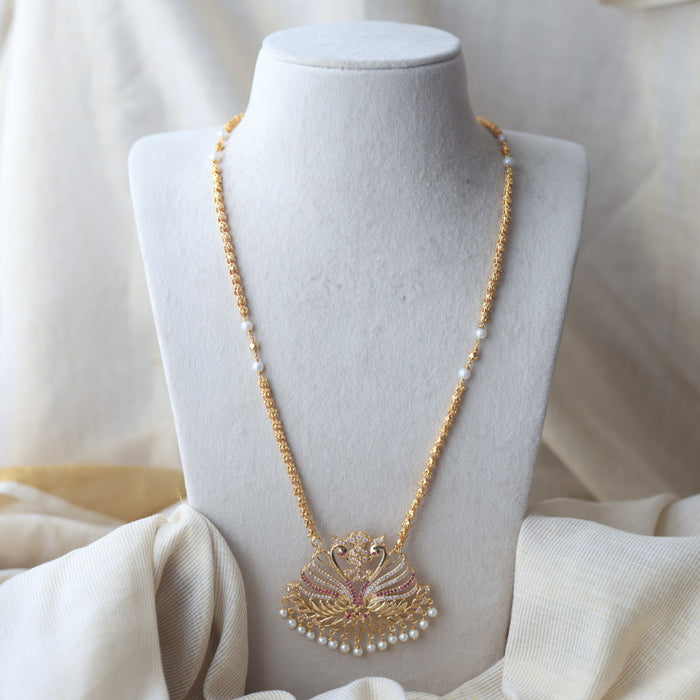 Heritage gold plated padakam long necklace HP543