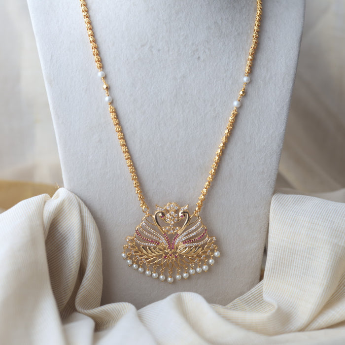 Heritage gold plated padakam long necklace HP543