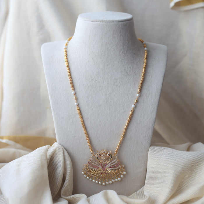 Heritage gold plated padakam long necklace HP543