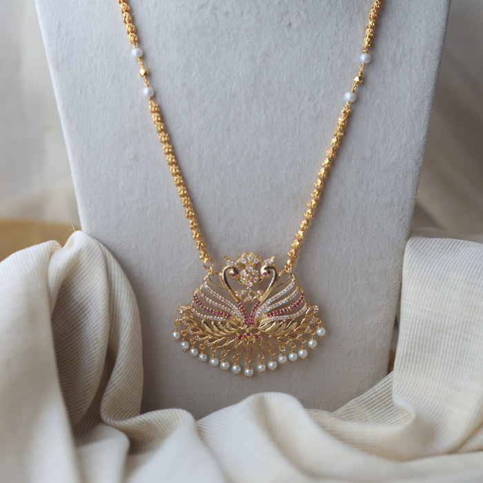 Heritage gold plated padakam long necklace HP543
