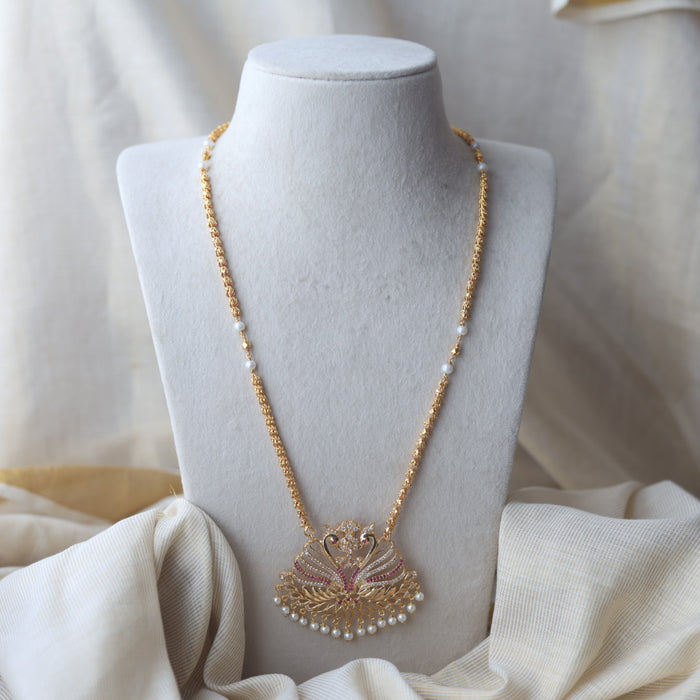 Heritage gold plated padakam long necklace HP543