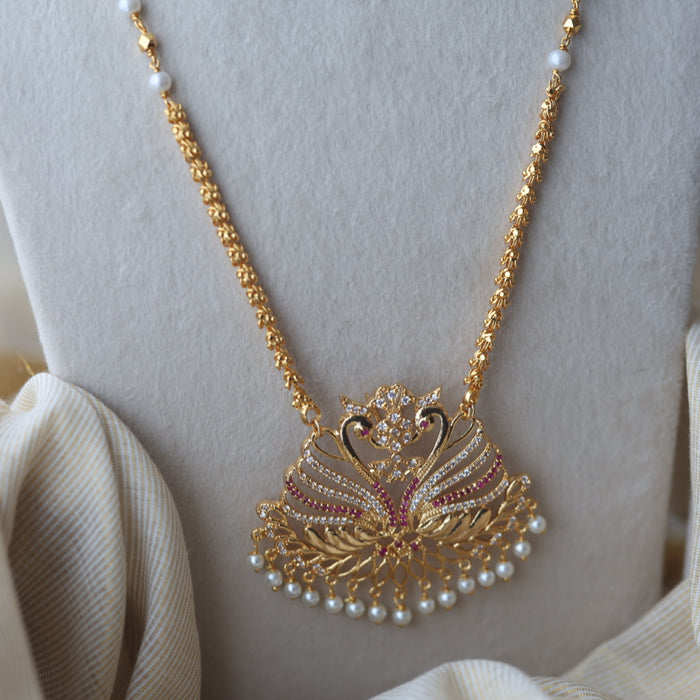 Heritage gold plated padakam long necklace HP543