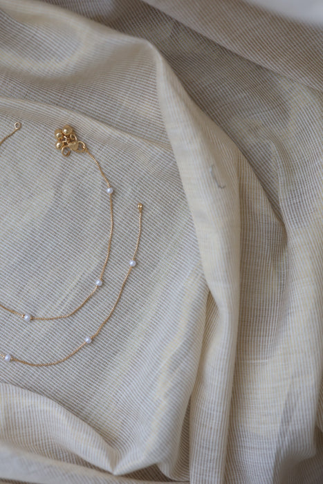 Heritage gold and pearl traditional anklet HAN8833