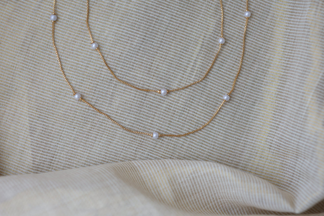 Heritage gold and pearl traditional anklet HAN8833