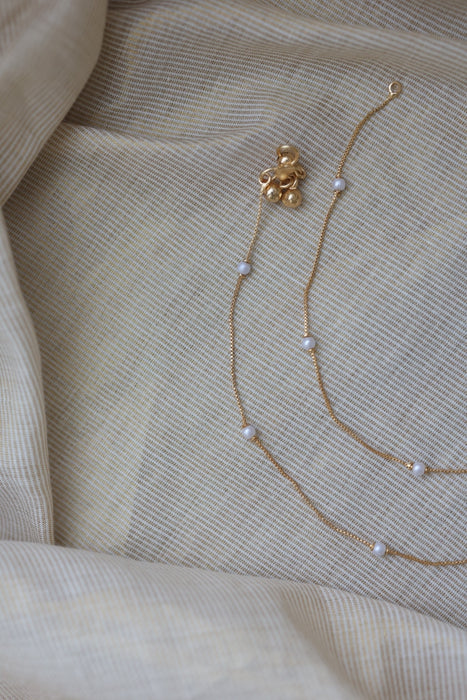 Heritage gold and pearl traditional anklet HAN8833