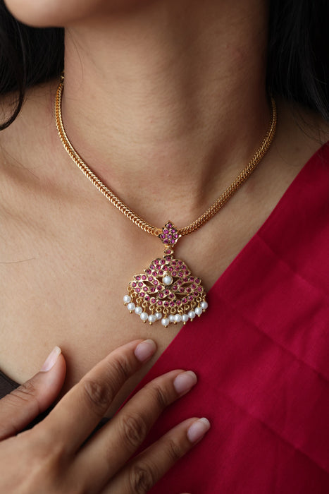 Heritage gold plated long necklace necklace H0276