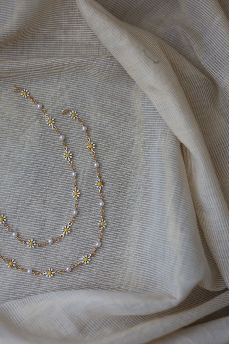Heritage gold and pearl traditional anklet HAN3011