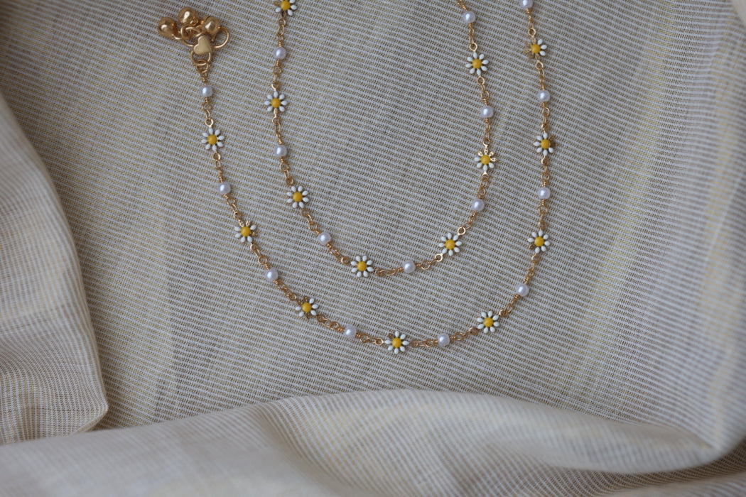 Heritage gold and pearl traditional anklet HAN3011
