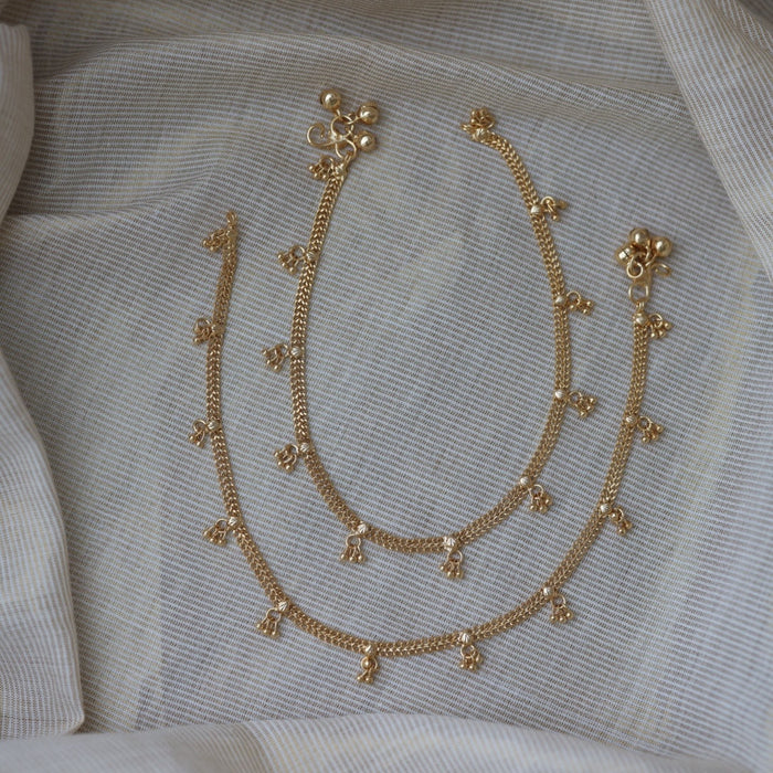 Heritage gold plated traditional anklet HAN3311