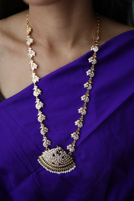 Heritage gold plated padakam necklace set with earrings HP6916