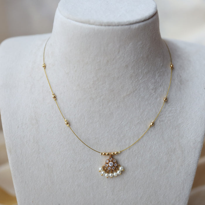 Heritage gold plated invisible short necklace IN9037