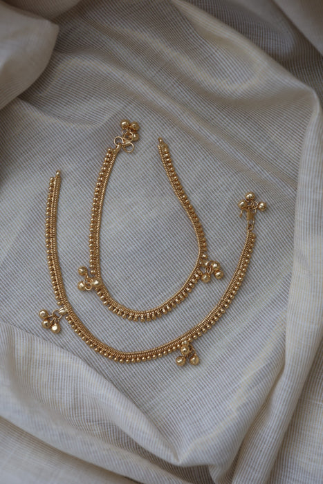 Heritage gold traditional anklet HAN3176