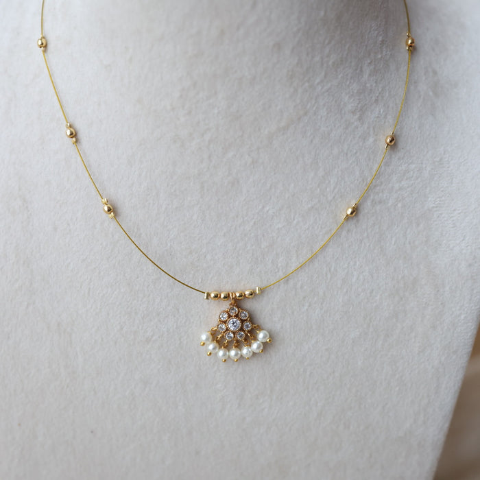 Heritage gold plated invisible short necklace IN9037