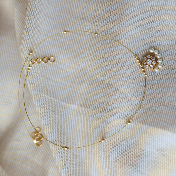 Heritage gold plated invisible short necklace IN9037