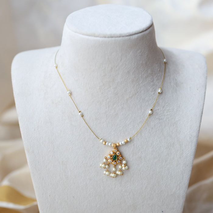 Heritage gold plated invisible short necklace IN902