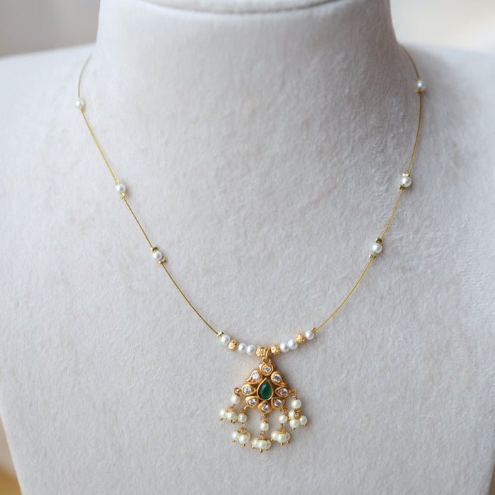 Heritage gold plated invisible short necklace IN902