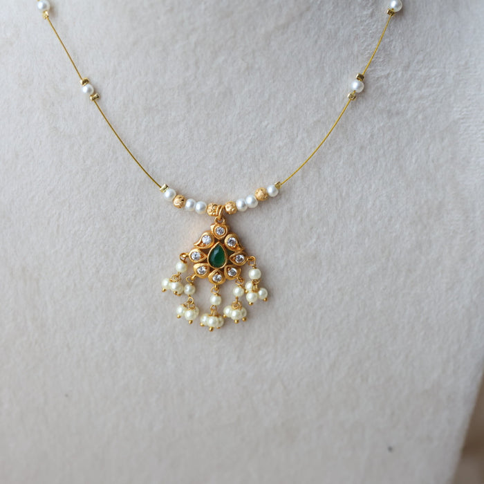 Heritage gold plated invisible short necklace IN902