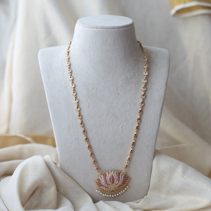 Heritage gold plated padakam long necklace HP002