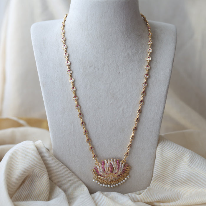 Heritage gold plated padakam long necklace HP002
