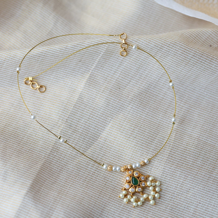 Heritage gold plated invisible short necklace IN902